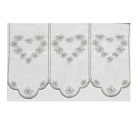 Brise bise aux cœurs brodés Gris clair 60x90 cm