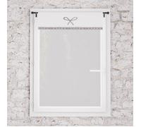 Soleil d'Ocre Brise-bise brodé Emilie en coton 60x90 cm Blanc