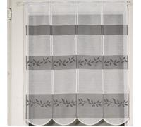 Brise bise en maille esprit feuillage Gris clair 30x90 cm