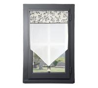 Brise bise passe-tringle style campagne chic Ecru 90x60 cm