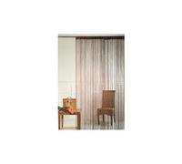 brise rideau de fils mercerisés - marron taupe - h 90 x l 240 cm