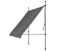 Brise-Soleil Prise-Soleil Métal Et Polyester Hauteur Variable Gris 300 X 120 X 200-300 Cm Helloshop26 03_0001126 Multicolore