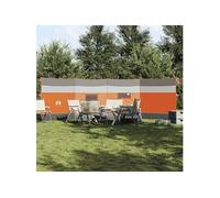 vidaXL Brise-vent de camping gris et orange 510x153 cm imperméable, brise-vent de plage, brise-vent de camping-car, brise-vent de tente
