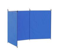 Brise-vent de camping - Outsunny - portable - avec sac de transport, sangles de fixation et poteaux en acier - 450 x 150 cm - bleu