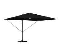 Brise-vent de terrasse, parasol déporté Roma noir et noir, 352 x 251 x 265 cm, paroi latérale de balcon, terrasse, jardin