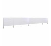 Brise-Vent Extérieur 6 Panneaux, Tissu Non Tissé Résistant avec Piquets en Bois, Brise Vue Camping et Brise Vent de Plage, Protection Contre Le Vent, Panneau Occultant Exterieur, Blanc, 800 x 80 cm