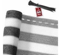 Brise vue 1,2 x 10 m Gris-blanc Tissu HDPE Pare-soleil brise-vue jardin balcon Protection UV vent