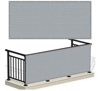 Brise Vue - 1 Pièce - HDPE 220g/m² - Protection UV50+ Et Vent - Pour Balcon Jardin Terrasse - 50 x 430 cm Gris MIROIR ELECTRIQUE
