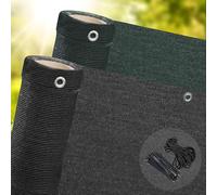 Brise-vue 100 % brise-vue pour jardin, balcon, pare-vent, imperméable, revêtement arrière, anthracite, 1,5 m x 5 m, cordon gratuit et 25 attaches zippées incluses