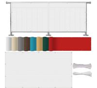 Brise-Vue 130 x 1000 cm en HDPE 220G M², Protection UV, Protection Contre Vent, Soleil et Respirabilité, Paravent Extérieur Écran avec Attaches de Câble pour Jardin, Blanc