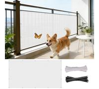 Brise-Vue 190 x 750 cm en HDPE 220G M², Protection Contre Vent, Protection UV, Soleil et Respirabilité, Brise Vue Filet de Clôture avec Attaches de Câble pour Jardin, Blanc