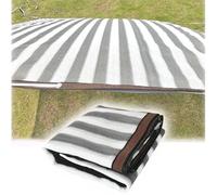 Brise-vue à rayures grises et blanches - Protection UV pour balcon - 2 x 15 m - Pour jardin et terrasse
