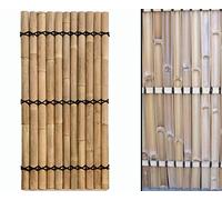 Brise-vue Apas6 en bambou épais, demi-coques, de 6 à 8 cm de diamètre, avec laçage rigide, 180 x 90 cm