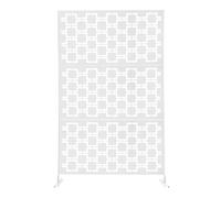 Brise-vue autoportant - Brise-vue en métal - Brise-vue - Décoration avec support pour l'extérieur et l'intérieur - Plus d'intimité - 120 x 40 x 190 cm - Blanc