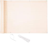 Brise-Vue Balcon 0,75 X 3 M Hdpe Blanc Crème Brise-Vue Pour Balcon Paravent Bâche Jardin Balcon ?illets Serre-Câbles Résistant Aux Intempéries