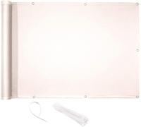 Brise-Vue Balcon 0,9 X 5 M Pes Polyester Blanc Brise-Vue Pour Balcon Paravent Bâche Jardin Balcon ?illets Serre-Câbles Imprégné