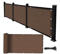 Brise Vue Balcon 1.2 x 10 m 100% HDPE 220G M²Blocage UV Aux Vent, Respirant, Tailles et Couleurs Personnalisé, Cache Vue Balcon avec Attaches Câble pour Exterieur Jardin, Marron