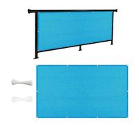 Brise Vue Balcon 1.2 x 10 m Protection UV Opaque Résistant Aux Contre Vent sur Mesure Bache Balcon pour Exterieur Terrasse Patio pour Jardin, Bleu Ciel