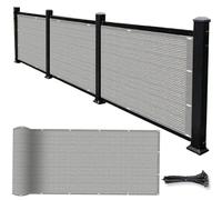 Brise Vue Balcon 1.25 x 4.5 m 100% HDPE 220G M²Blocage UV Aux Vent, Respirant, Tailles et Couleurs Personnalisé, Cache Vue Balcon avec Attaches Câble pour Exterieur Jardin, Gris Clair