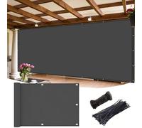 Brise Vue Balcon 1.25 x 8 m PES, Écran Occultant Opaque Protection UV, Résistant Au Vent et à l'eau Brise Vue Balcon Extérieur pour Jardin Exterior, Gris Foncé