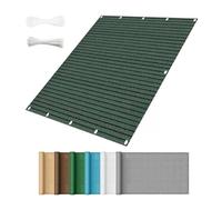 Brise Vue Balcon 1.5 x 10 m Respirant Toile Protection Contre Soleil avec Tissu HDPE Cache Balcon pour Exterieur Terrasse Patio, Vert Foncé
