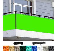 Brise Vue Balcon 1.8 x 10 m avec Œillets, Cordons, Résistant à l'eau & Aux Intempéries 160 G M² avec Protection UV Bâche de Balcon Brise-Vue pour Exterieur Terrasse, Vert Clair