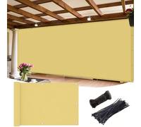 Brise Vue Balcon 1.8 x 10 m PES, Écran Occultant Opaque Protection UV, Résistant Au Vent et à l'eau Brise Vue Balcon Extérieur pour Jardin Exterior, Jaune Sable