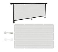 Brise Vue Balcon 1.8 x 10 m Protection UV Opaque Résistant Aux Contre Vent sur Mesure Écran D'Intimité pour Balcon pour Exterieur Terrasse Patio pour Jardin, Blanc