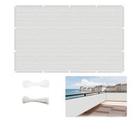 Brise Vue Balcon 1.8 x 10 m Respirant Toile Protection Contre Soleil avec Tissu HDPE Cache Vue Balcon pour Exterieur Terrasse Patio, Blanc