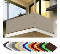 Brise Vue Balcon 100 x 350 cm Imperméable, Protection UV Brise-Vue Occultant Écran Vent Au Vent, Résistance à La Déchirure pour Patio Extérieur Clôtures, Taupe
