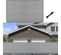 Brise Vue Balcon 115 x 280 cm Respirant Pare-Soleil Cache Vue Balcon, Protection UV Renforcé avec Oeillets et Cordons Brise Vue Facile à Installer, pour Balcon Patio, Gris Clair