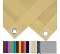 Brise Vue Balcon 125 x 390 cm avec Œillets, Cordons, Résistant à l'eau & Aux Intempéries 160 G M² avec Protection UV Vue Brise-Vent de Jardin pour Jardin Exterior, Jaune Sable