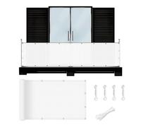 Brise Vue Balcon 130 x 240 cm Protection UV, Coupe-Vent et Imperméable, Résistant Aux Intempéries, Cache Vue Opaque Imperméable avec Trous et Serre Câbles pour Terrasse, Blanc