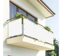 Brise Vue Balcon 130 x 240 cm Protection UV, Coupe-Vent et Imperméable, Résistant Aux Intempéries, Filet Occultant Résistant avec Trous et Serre Câbles pour Terrasse, Blanc