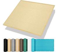 Brise Vue Balcon 140 x 210 cm Anti 95% UV Contre Le Vent Brise Vue Balcon Extérieur avec Oeillets et Cordons pour Terrasse Piscine, Jaune Sable