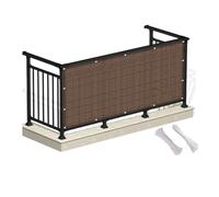 Brise Vue Balcon 150 x 190 cm Protection UV, Opaque, Résistant aux Contre Vent, Revêtement De Balcon Pare-Soleil pour Jardin avec Cable Ties Et Cordons pour Patio/Terrasse/Grillage, Marron