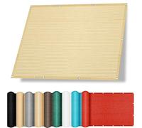 Brise Vue Balcon 160 x 180 cm Anti 95% UV Contre Le Vent Brise Vue Jardin Facile à Suspendre pour Balcon Terrasse Piscine, Jaune Sable