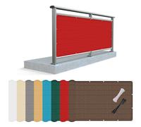 Brise Vue Balcon 190 x 550 cm 90% D'Ombrage, Protection Contre Les Regards, Revêtement de Balcon Pare-Soleil pour Jardin Diverses Tailles Au Choix pour Jardin Extérieur, Rouge