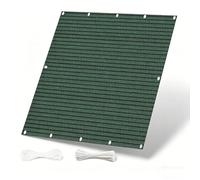 Brise Vue Balcon 2.1 x 5 m Respirant Toile Protection Contre Soleil avec Tissu HDPE Cache Balcon pour Exterieur Terrasse Patio pour Jardin, Vert Foncé