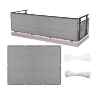 Brise Vue Balcon 240 x 420 cm Protection UV Opaque Résistant Aux Contre Vent sur Mesure Écran D'Intimité pour Balcon pour Jardin pour Jardin, Gris