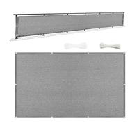 Brise Vue Balcon 240 x 420 cm Protection UV Opaque Résistant Aux Contre Vent sur Mesure Filet Occultant pour Exterieur Terrasse Patio pour Balcon Jardin, Gris