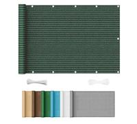 Brise Vue Balcon 480 x 850 cm Respirant Toile Protection Contre Soleil avec Tissu HDPE Paravent de Balcon pour Jardin, Vert Foncé