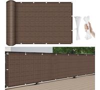 Brise Vue Balcon 500 x 40 cm HDPE 220 G/M², Résistant Aux UV, Protection Contre Les Regards Brise Vue Balcon Exterieur, avec Œillets, Attaches de Câble, pour Terrasse Jardin, Marron