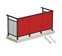 Brise Vue Balcon 60 x 425 cm Protection UV, Opaque, Résistant aux Contre Vent, Revêtement De Balcon Pare-Soleil pour Jardin avec Cable Ties Et Cordons pour Patio/Terrasse/Grillage, Rouge