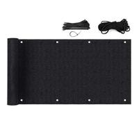 Brise-Vue Balcon 75x300 Cm Noir - Toile Hdpe 220g/M² Anti-Uv Et Vent - Protection Intimité Avec ?illets Et Attaches Incluses Multicolore