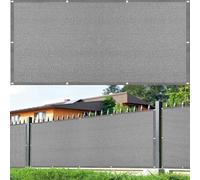 Brise Vue Balcon 80 x 150 cm Protection UV Opaque Résistant Aux Contre Vent Clôture Jardin Extérieure avec Trous et Serre Câbles pour Jardin et Lieu de Fête Piscine, Gris