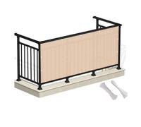 Brise Vue Balcon 80 x 150 cm Protection UV, Opaque, Résistant aux Contre Vent, Revêtement De Balcon Pare-Soleil pour Jardin avec Cable Ties Et Cordons pour Patio/Terrasse/Grillage, Couleur Crème