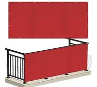 Brise Vue Balcon 90 x 240 cm Ant- UV, Protection de La Vie Privée et Sécurité, Opaque Résistant Brise-Vue pour Balcon Couverture pour Exterieur Terrasse, Rouge