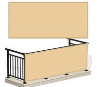 Brise Vue Balcon 90 x 400 cm Ant- UV, Protection de La Vie Privée et Sécurité, Opaque Résistant Brise-Vue pour Balcon Couverture pour Exterieur Terrasse, Jaune Sable