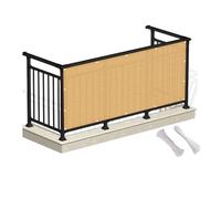 Brise Vue Balcon 90 x 500 cm Protection UV, Opaque, Résistant aux Contre Vent, Revêtement De Balcon Pare-Soleil pour Jardin avec Cable Ties Et Cordons pour Patio/Terrasse/Grillage, Jaune Sable